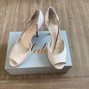 Elata Satin White Bridal Shoes